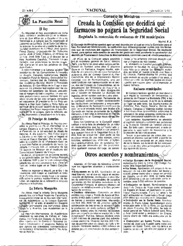 ABC MADRID 24-10-1992 página 22