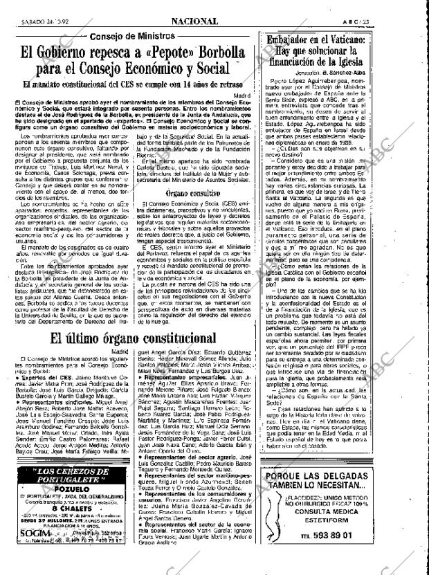 ABC MADRID 24-10-1992 página 23