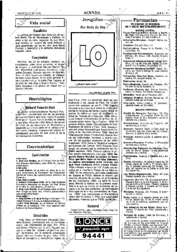ABC MADRID 28-10-1992 página 71