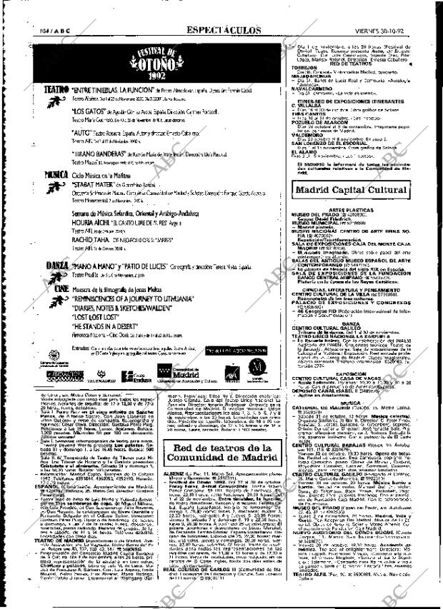 ABC MADRID 30-10-1992 página 104
