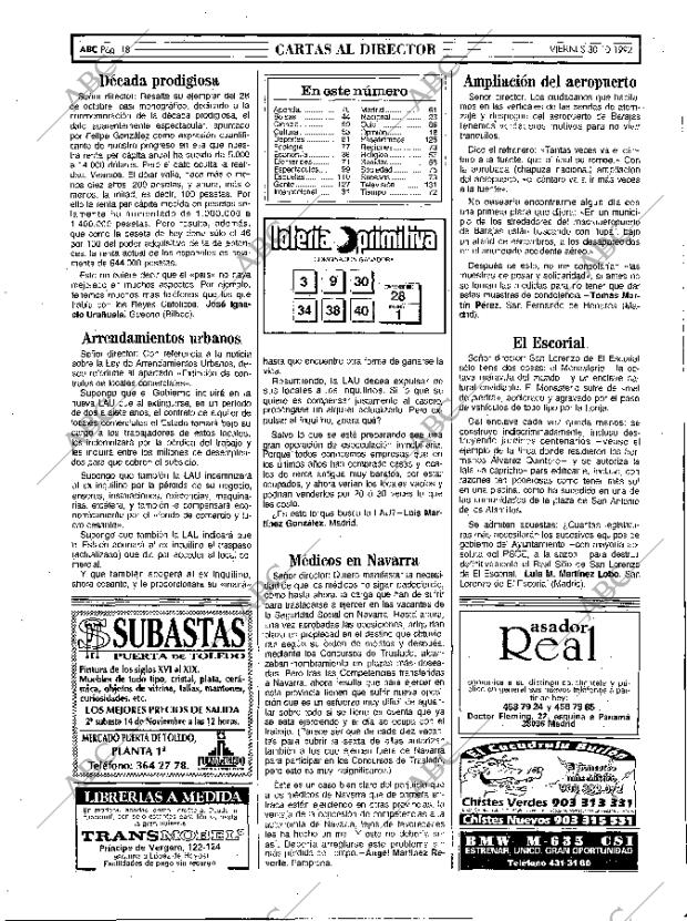 ABC MADRID 30-10-1992 página 18