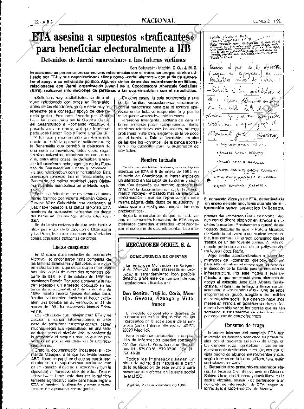 ABC MADRID 02-11-1992 página 22