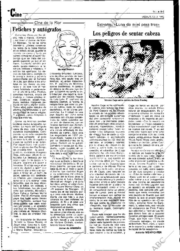 ABC MADRID 13-11-1992 página 94