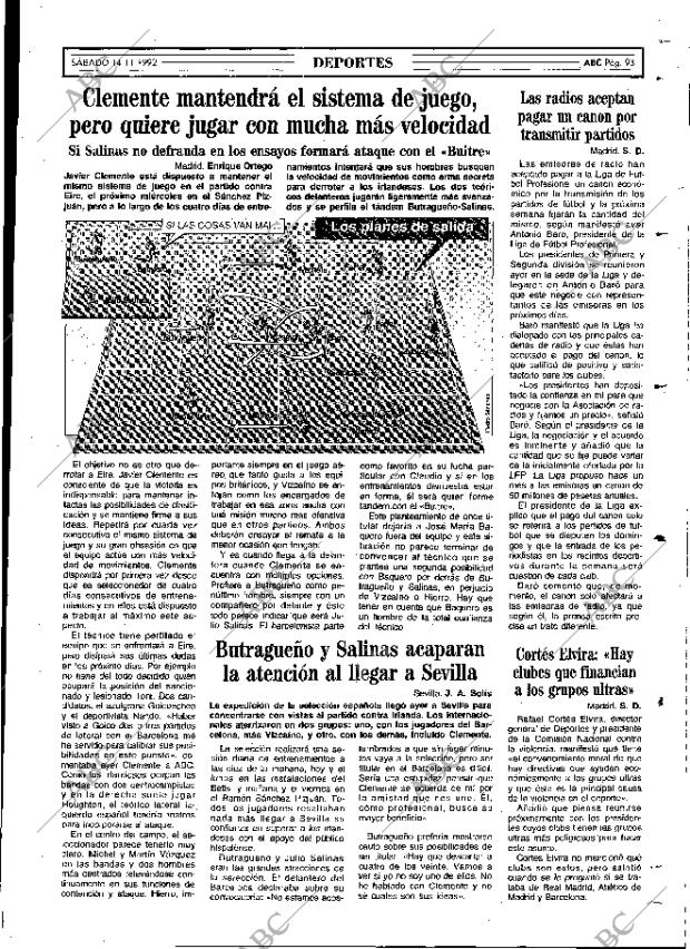 ABC MADRID 14-11-1992 página 93