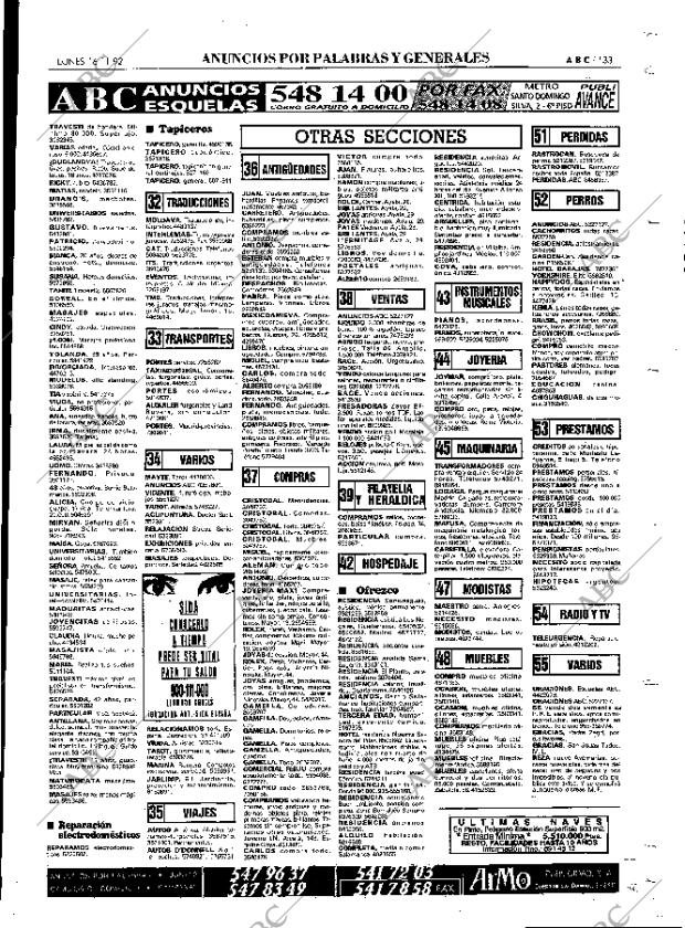 ABC MADRID 16-11-1992 página 133