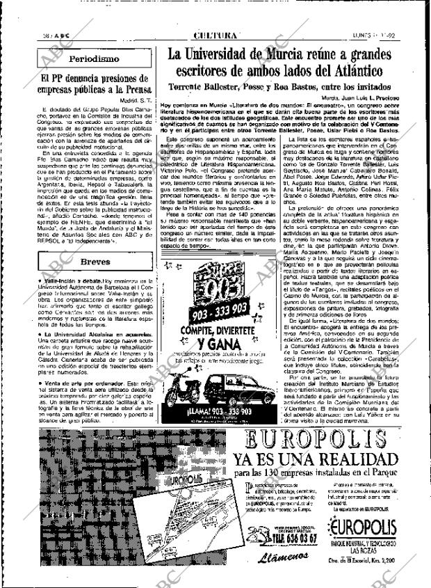 ABC MADRID 16-11-1992 página 58