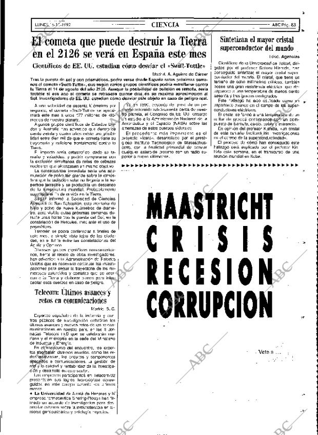 ABC MADRID 16-11-1992 página 83