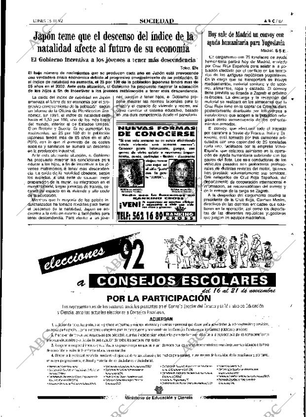 ABC MADRID 16-11-1992 página 87