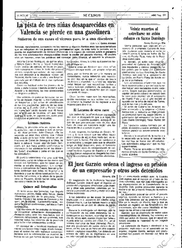 ABC MADRID 16-11-1992 página 89