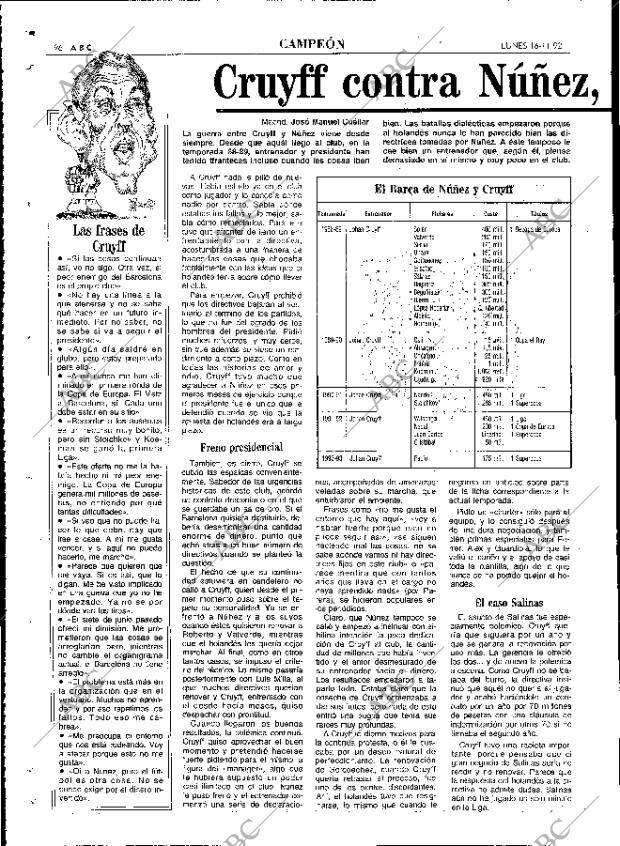 ABC MADRID 16-11-1992 página 96