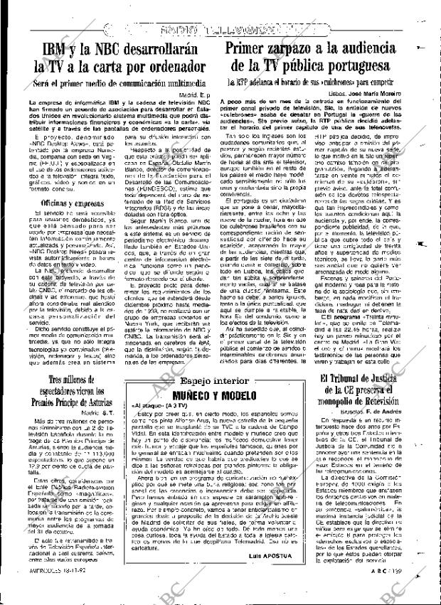 ABC MADRID 18-11-1992 página 139