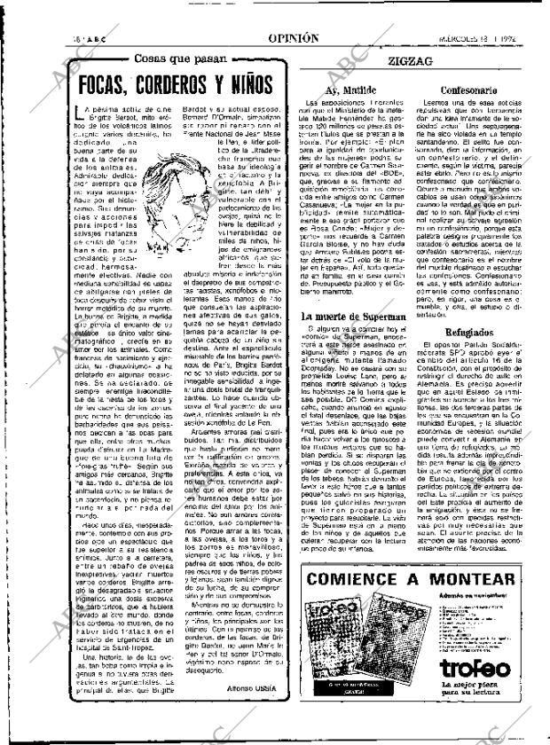 ABC MADRID 18-11-1992 página 18