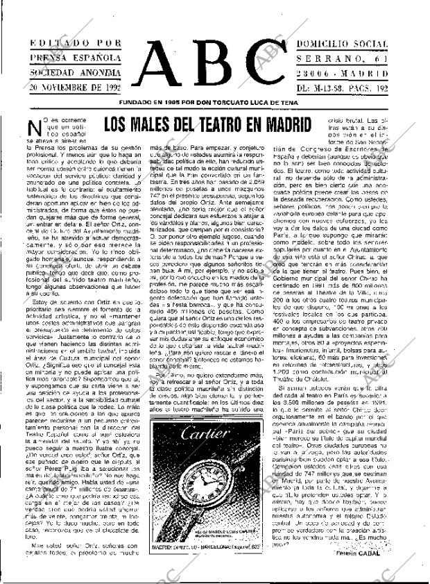 ABC MADRID 20-11-1992 página 3