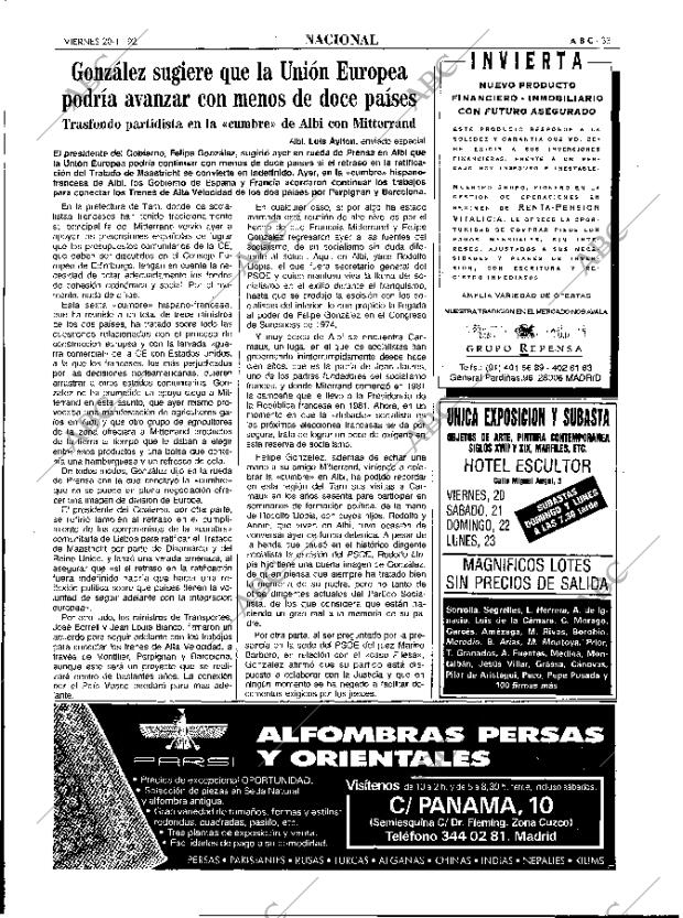 ABC MADRID 20-11-1992 página 33