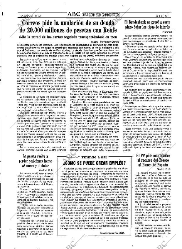 ABC MADRID 21-11-1992 página 43