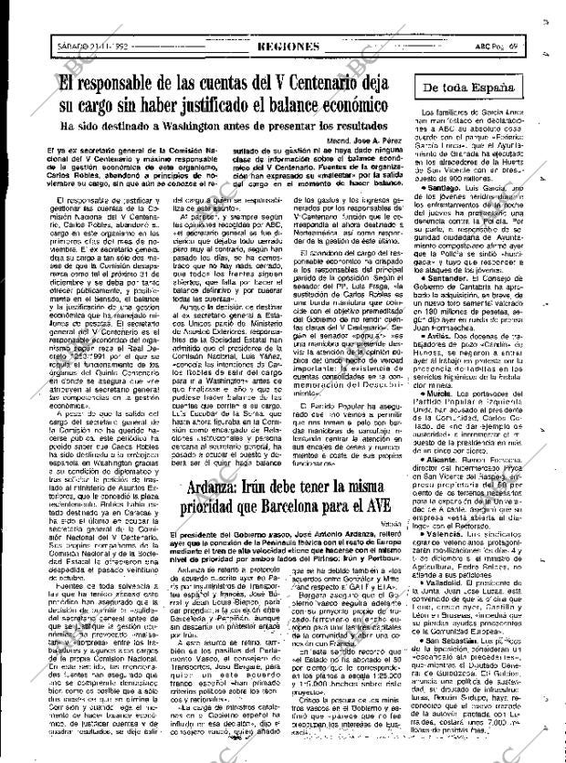 ABC MADRID 21-11-1992 página 69