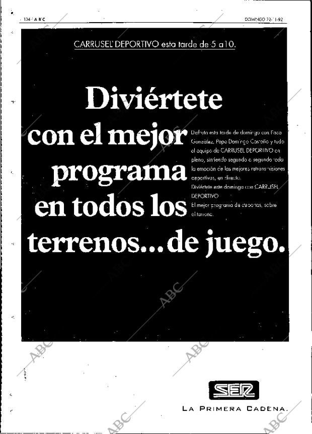 ABC MADRID 22-11-1992 página 104