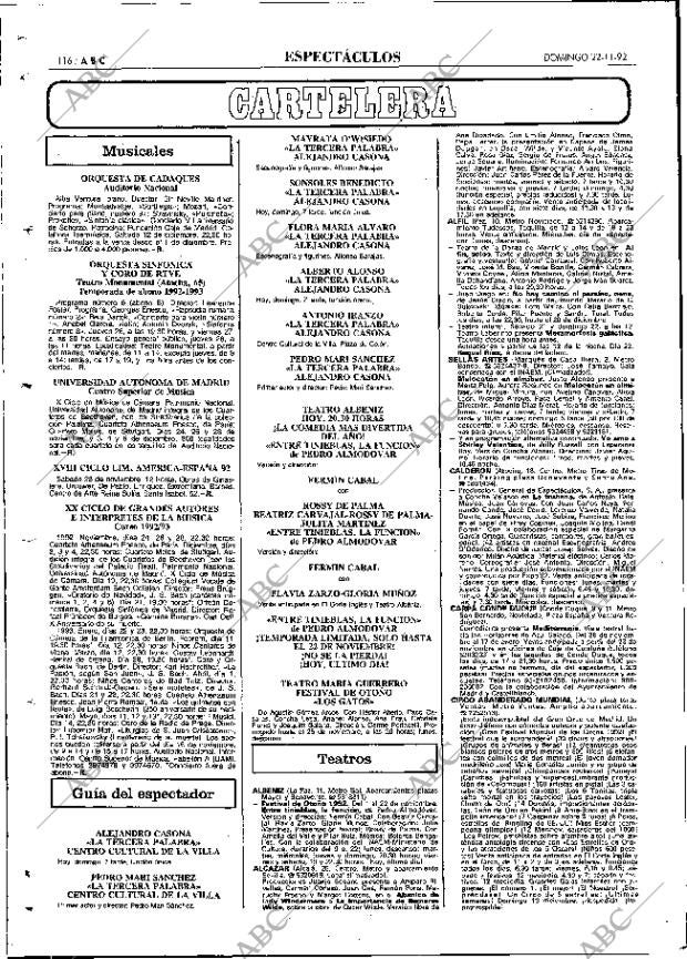 ABC MADRID 22-11-1992 página 116