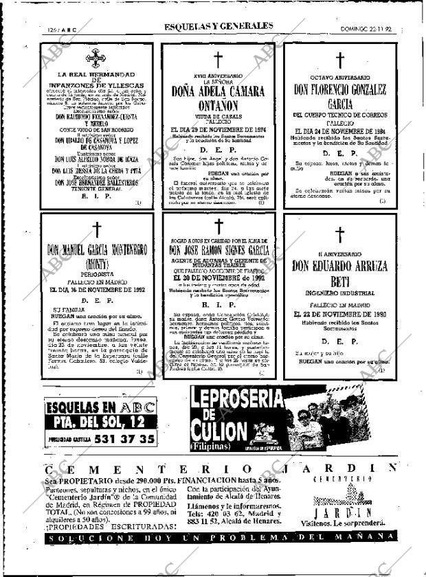 ABC MADRID 22-11-1992 página 126