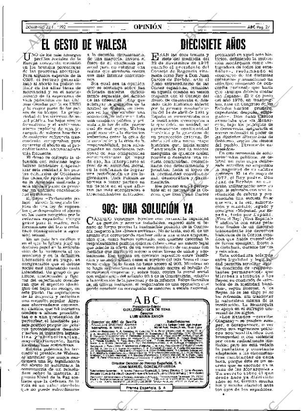 ABC MADRID 22-11-1992 página 27