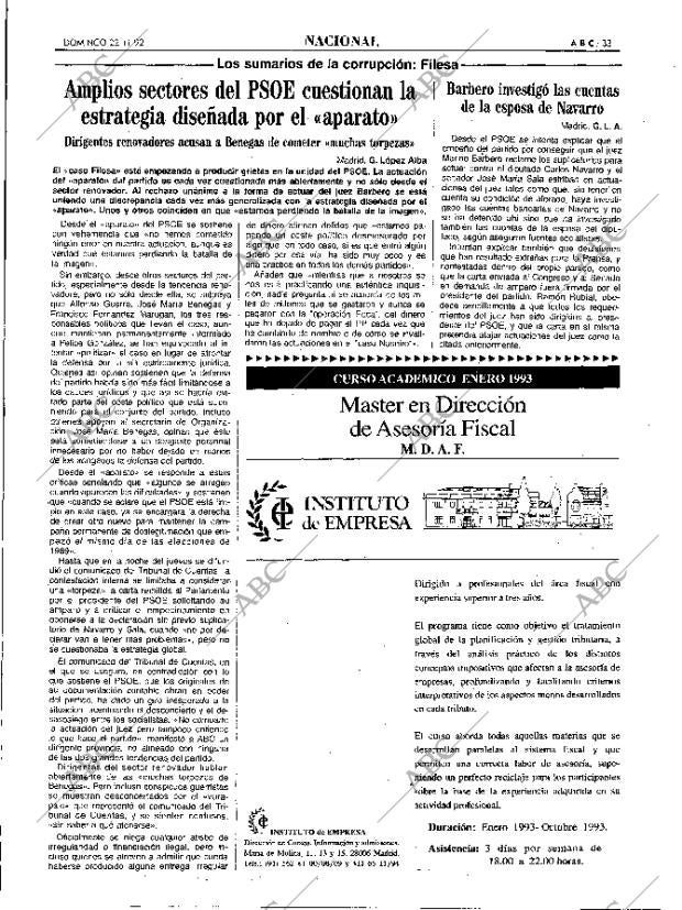ABC MADRID 22-11-1992 página 33