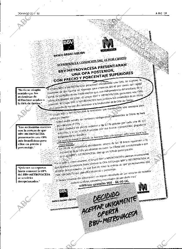 ABC MADRID 22-11-1992 página 59