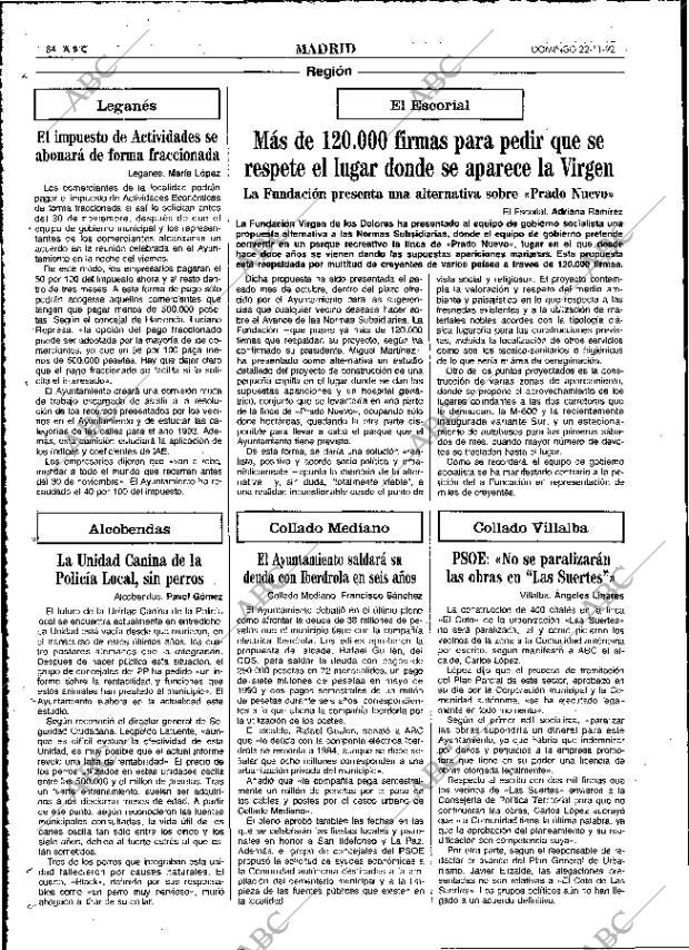 ABC MADRID 22-11-1992 página 84
