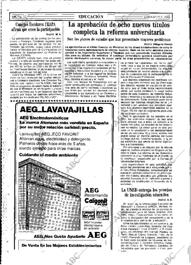 ABC MADRID 22-11-1992 página 92