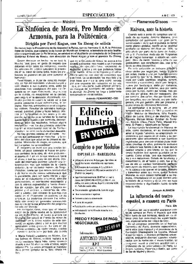 ABC MADRID 23-11-1992 página 109