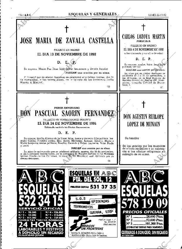 ABC MADRID 23-11-1992 página 116