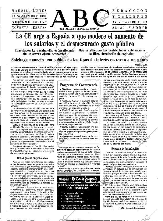ABC MADRID 23-11-1992 página 17
