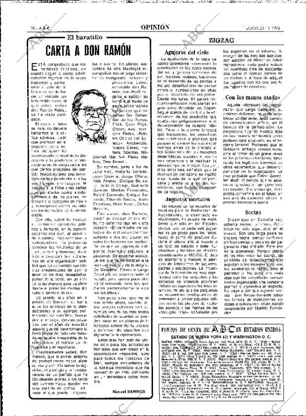 ABC MADRID 23-11-1992 página 20