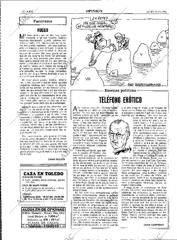 ABC MADRID 23-11-1992 página 22