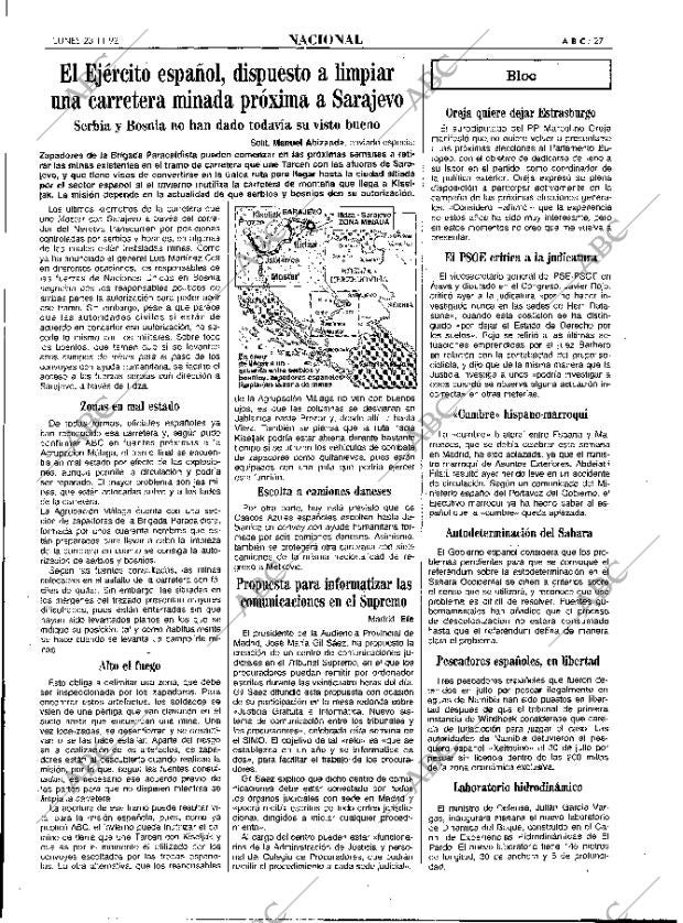ABC MADRID 23-11-1992 página 27