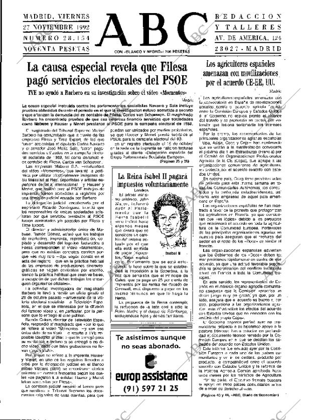 ABC MADRID 27-11-1992 página 19