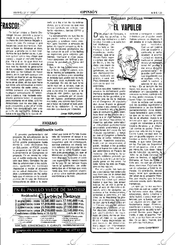 ABC MADRID 27-11-1992 página 23