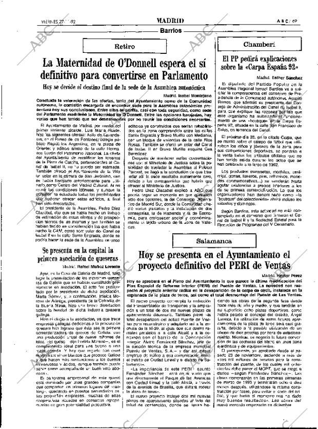 ABC MADRID 27-11-1992 página 69