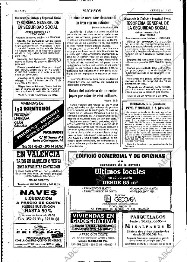 ABC MADRID 27-11-1992 página 88