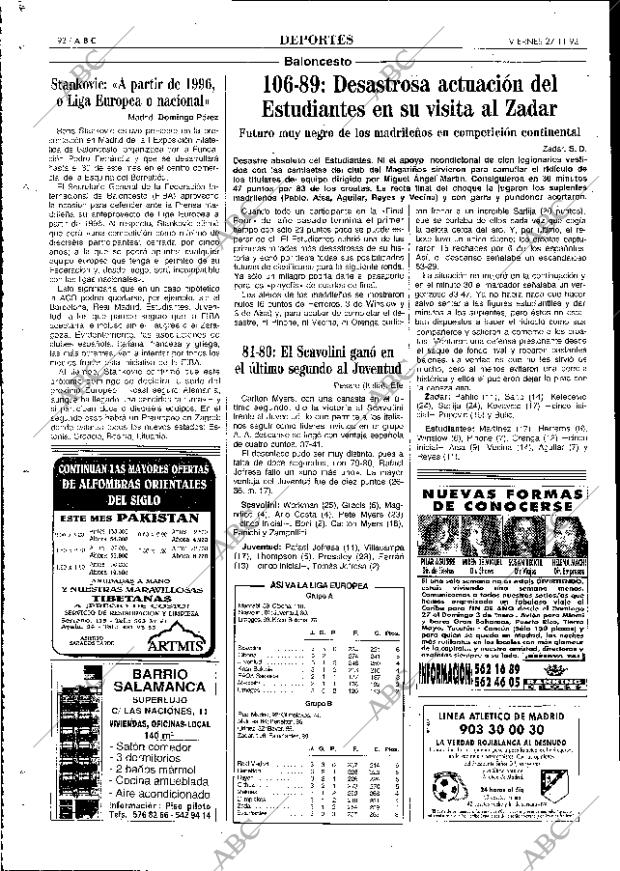 ABC MADRID 27-11-1992 página 92