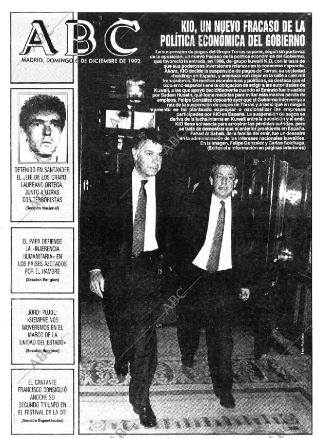 ABC MADRID 06-12-1992 página 1