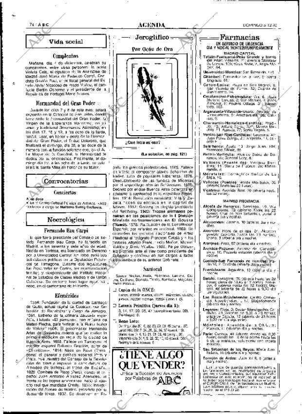 ABC MADRID 06-12-1992 página 74
