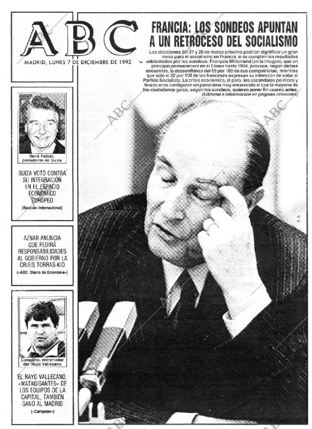 ABC MADRID 07-12-1992 página 1