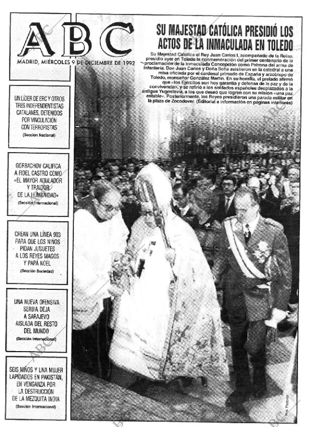 ABC MADRID 09-12-1992 página 1