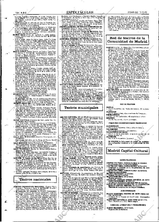 ABC MADRID 13-12-1992 página 104