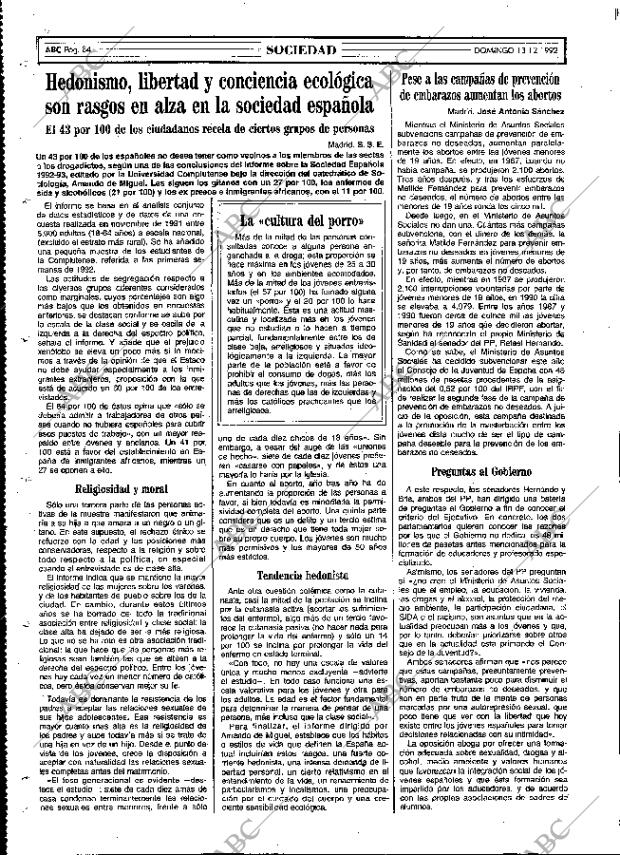 ABC MADRID 13-12-1992 página 84