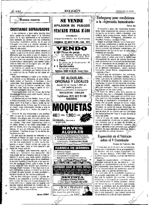 ABC MADRID 13-12-1992 página 88