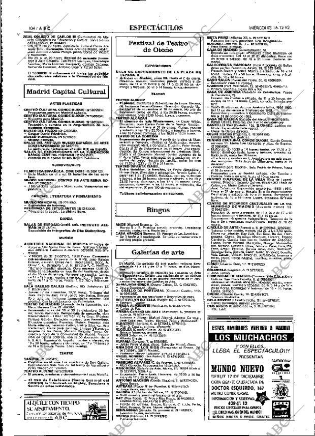 ABC MADRID 16-12-1992 página 104