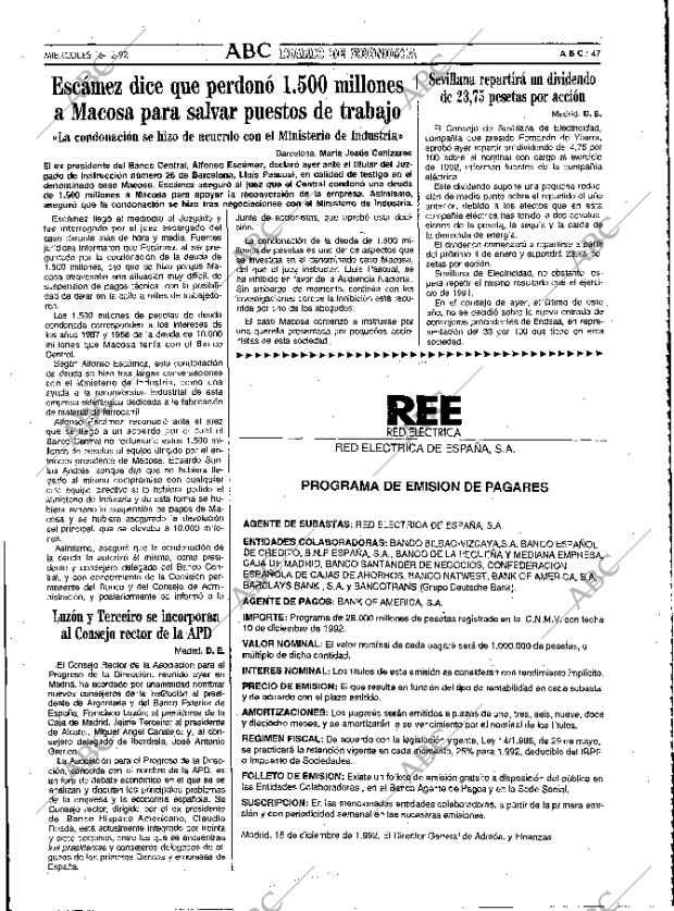 ABC MADRID 16-12-1992 página 47