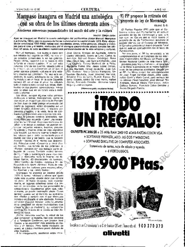 ABC MADRID 16-12-1992 página 61