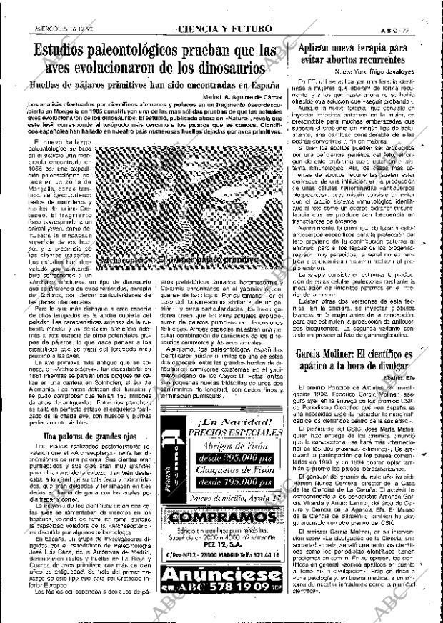 ABC MADRID 16-12-1992 página 77